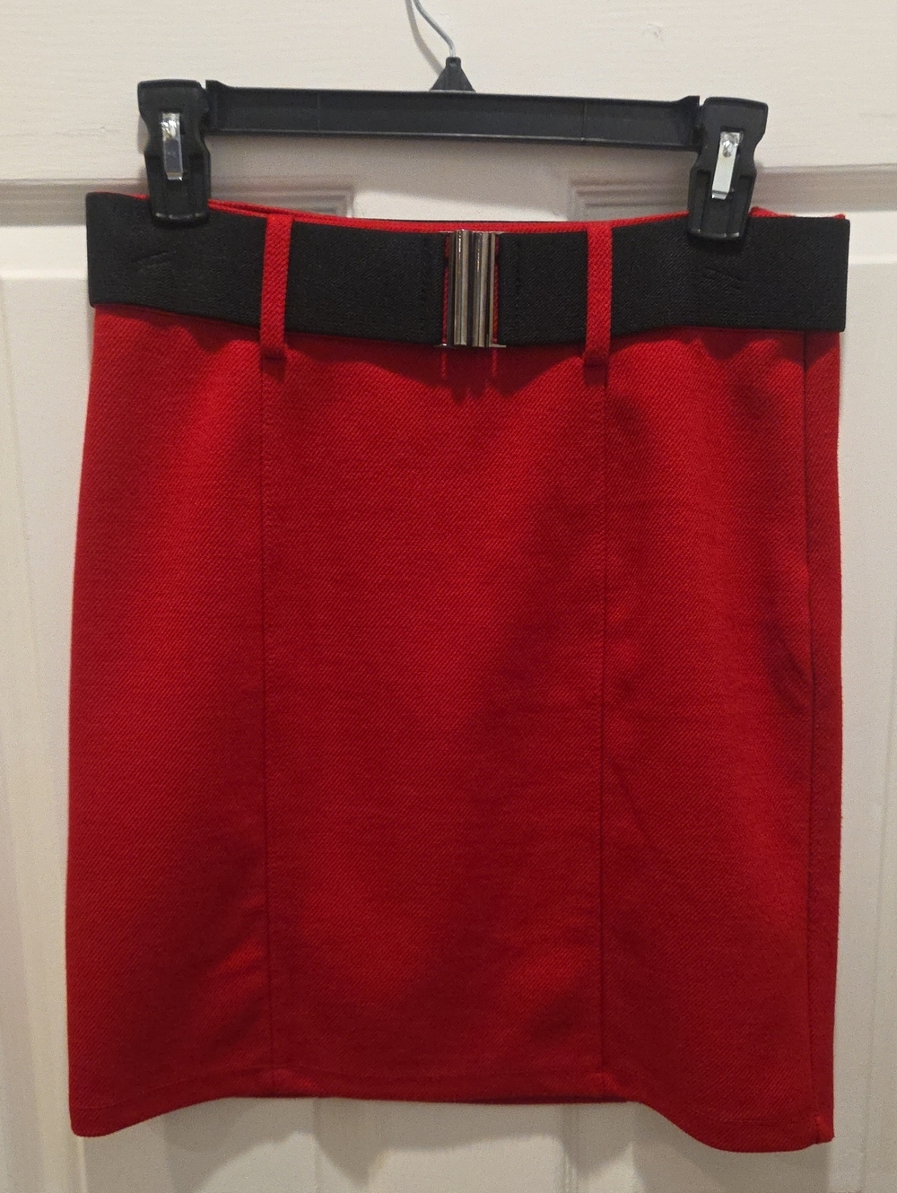 Forever 21 Red Pencil Skirt with Black Accent Belt